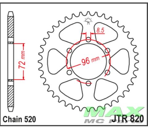 JT Bagkædehjul - JTR820.42 DR250 SP400