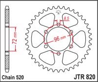 JT Bagkædehjul - JTR820.42 DR250 SP400