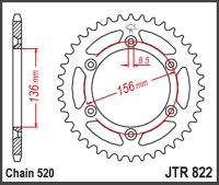 JT Bagkædehjul - JTR822.41 STEEL DR350