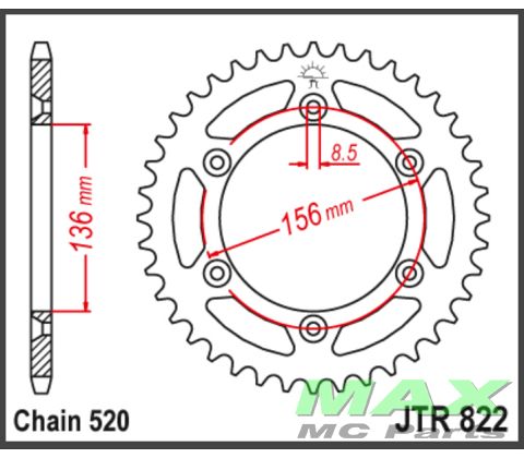 JT Bagkædehjul  - JTR822.51 STEEL