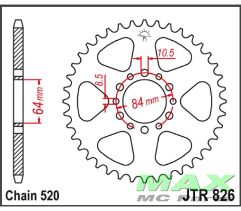 JT Bagkædehjul - JTR826.47 SUZUKI GSX250