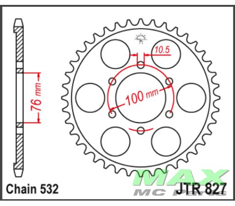 JT Bagkædehjul - JTR827.42 GSX-R1100 93-