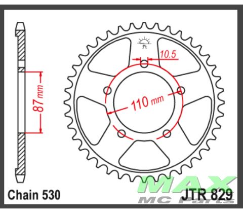 JT Bagkædehjul - JTR829.42
