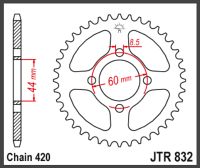 JT Bagkædehjul - JTR832.48 FS1 - DX50