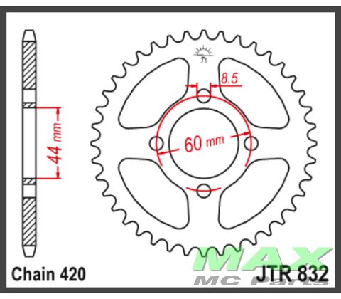 JT Bagkædehjul - JTR832.48 FS1 - DX50