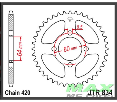 JT Bagkædehjul  - JTR834.35 - STEEL