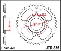 JT Bagkædehjul - JTR835.46
