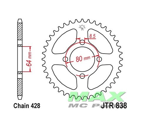 JT Bagkædehjul - JTR838.36