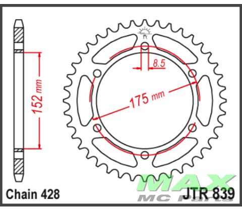 JT Bagkædehjul - JTR839.57