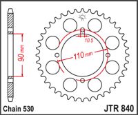 JT Bagkædehjul - JTR840.38 XS400 82-87