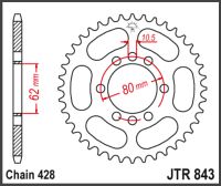 JT Bagkædehjul - JTR843.49 DT125 DT175