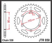 JT Bagkædehjul - JTR850.33