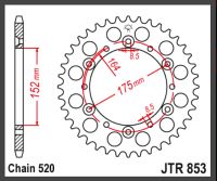 JT Bagkædehjul  - JTA853.51   ALU
