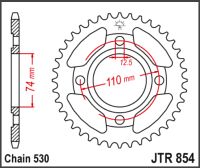 JT Bagkædehjul - JTR854.36 XS400