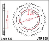 JT Bagkædehjul - JTR855.45 XT660 XTZ660