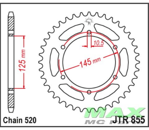 JT Bagkædehjul - JTR855.46 XJ600 XTZ750