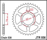 JT Bagkædehjul - JTR856.45 XJ550 MAXIM 