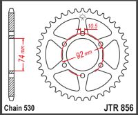 JT Bagkædehjul - JTR856.45 XJ550 MAXIM 