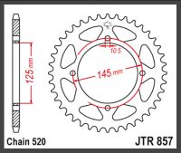 JT Bagkædehjul - JTR857.45 XTZ660 XV250