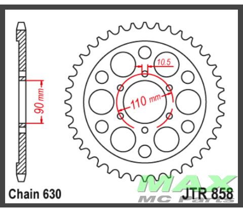 JT Bagkædehjul-  JTR858.35 XV920 TR1