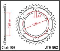 JT Bagkædehjul - JTR862.38 RD500LC 84-87