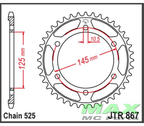 JT Bagkædehjul - JTR867.44 TDM850