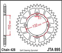 JT Bagkædehjul  - JTA895.46  ALU