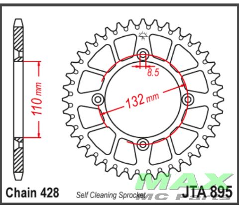 JT Bagkædehjul  - JTA895.49  ALU