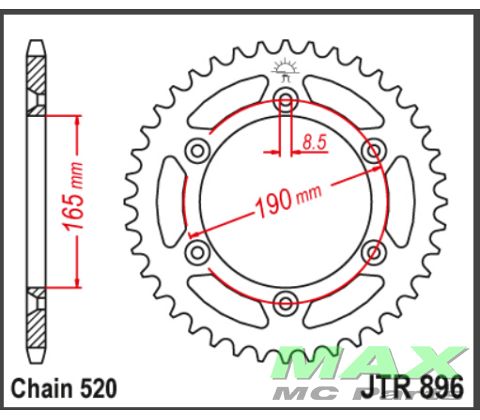 JT Bagkædehjul - JTR896.50