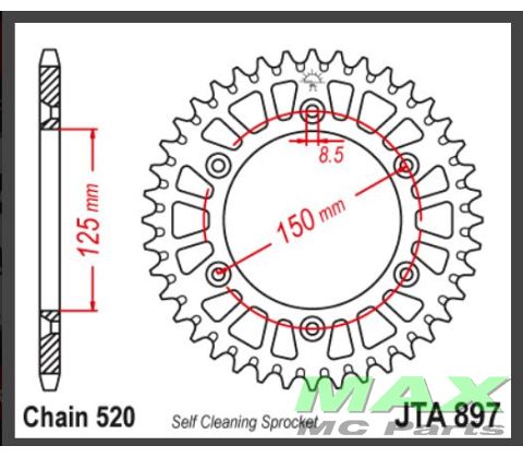 JT Bagkædehjul  - JTA897.49  ALU