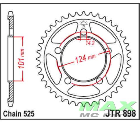 JT Bagkædehjul - JTR898.37 KTM 1190 RC9