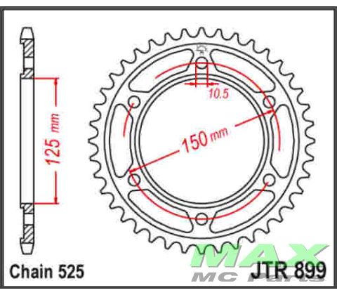 JT Bagkædehjul - JTR899.42 KTM ADVENTURE