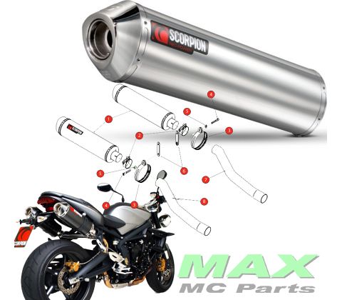 SCORPION Lyddæmper RUSTFRI RUND SET