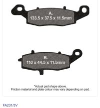 EBC Disc pad SINTER FA231/3V *SPEC REAR*