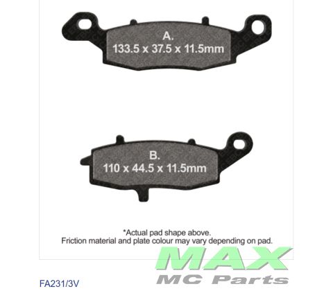 EBC Disc pad SINTER FA231/3V *SPEC REAR*