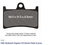 EBC Disc pad *FRONT* FA252 YAMAHA