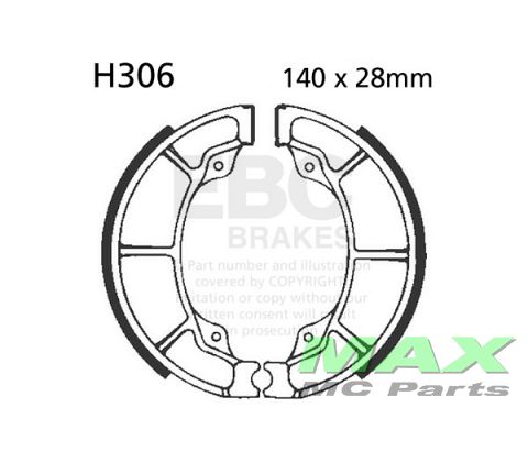 EBC grooved brake shoe set H306G