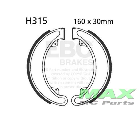 EBC grooved brake shoe set H315G