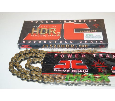 JT KÆDE 520HDR-124R GOLD/BLK HEAVY DUTY