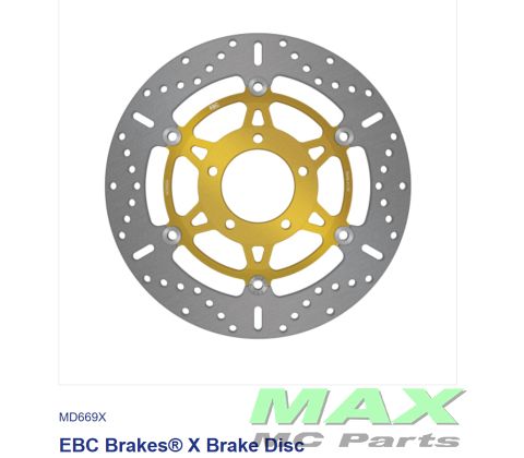 EBC X Disc FRONT LH/RH MD669X TRIUMPH
