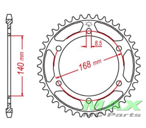 Bagkædehjul RacePro 6/41T BMW F650GS