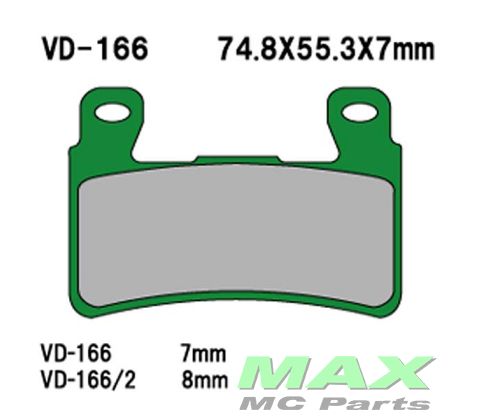 VESRAH Bremseklodser VD166/2 FRONT