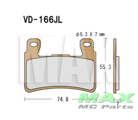 VESRAH Bremseklodser VD166JL FRONT