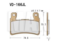 VESRAH Bremseklodser VD166JL FRONT