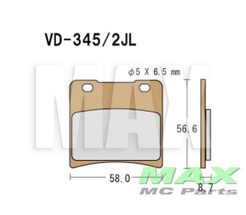 VESRAH Bremseklodser VD345/2JL