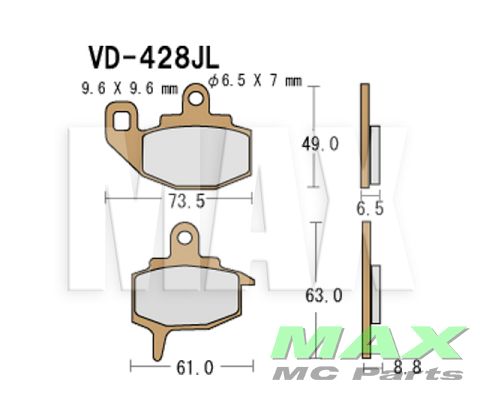 VESRAH Bremseklodser VD428-JL