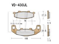 VESRAH Bremseklodser VD430JL