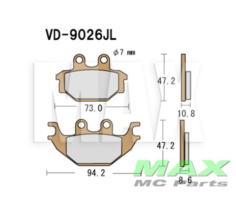 VESRAH Bremseklodser VD9026JL